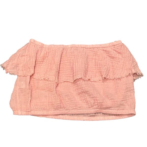 Evereve Michael Stars Fleur Cotton Gauze Tube Top in Soft Pink - size Large - Picture 6 of 6